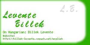 levente billek business card